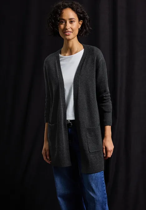 Offener Cardigan anthracite melange