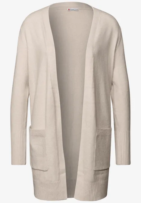 Offener Cardigan tusk cream mel.