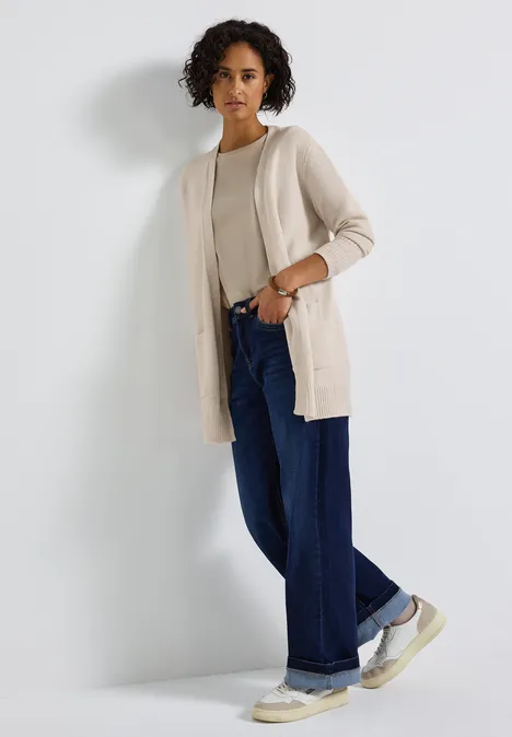Offener Cardigan tusk cream mel.