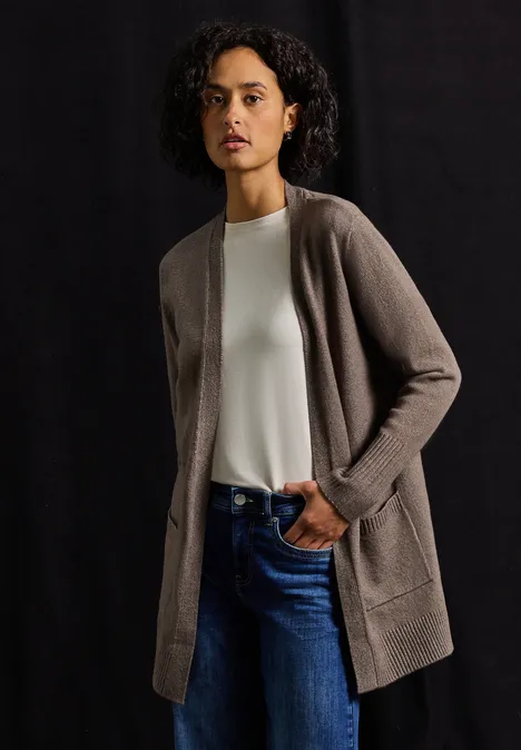 Cardigan ouvert nomad brown mel.