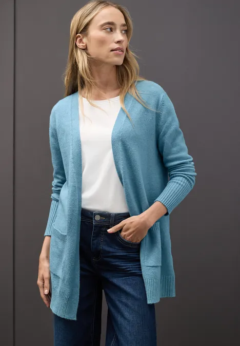 Offener Cardigan glacier blue mel.