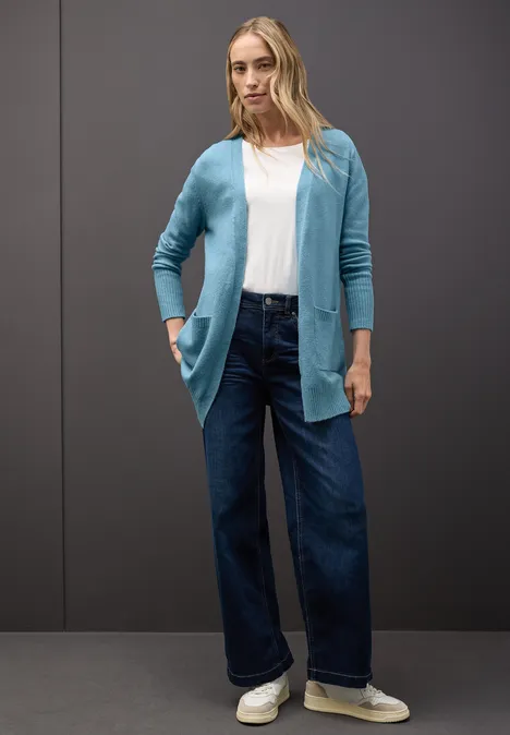 Offener Cardigan glacier blue mel.