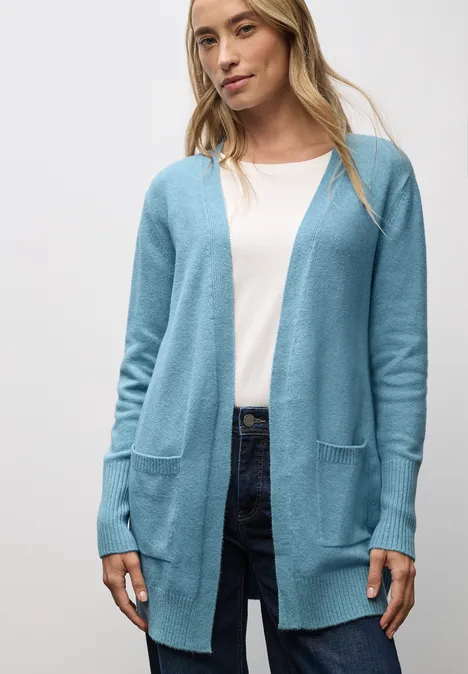 Offener Cardigan glacier blue mel.