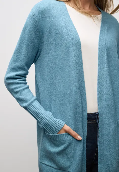 Offener Cardigan glacier blue mel.