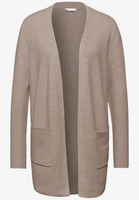 Offener Cardigan sandstone mocha mel.