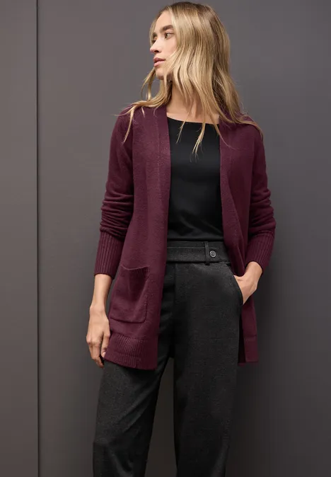 Offener Cardigan noble red mel.