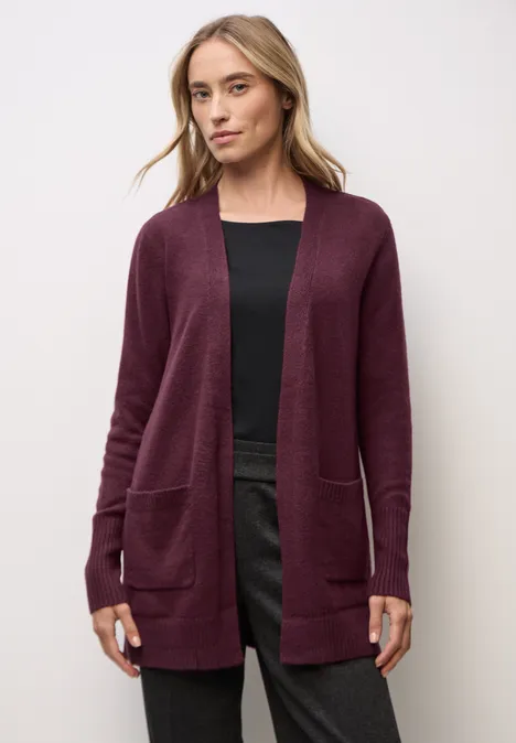 Offener Cardigan noble red mel.