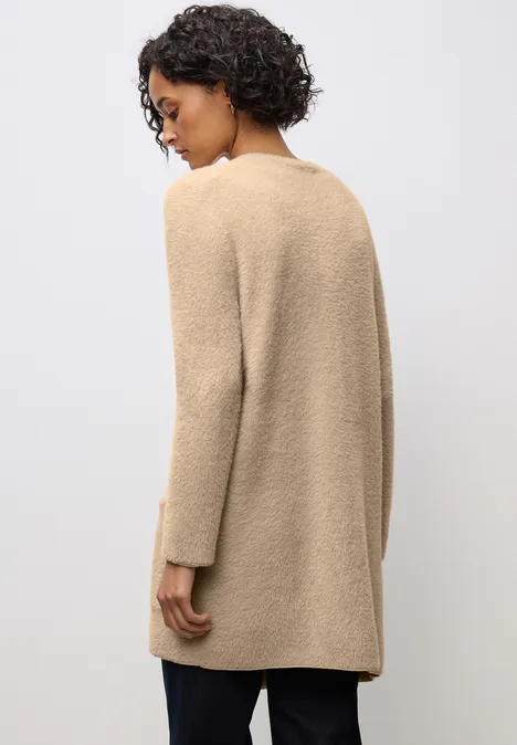 Langer Federgarn Cardigan sanded beige