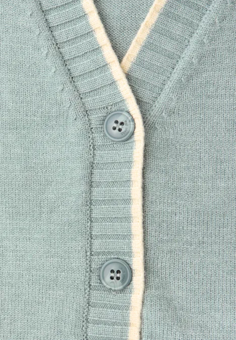 Vest met contrasterende details nile blue mel. Vest met contrasterende details nile blue mel.