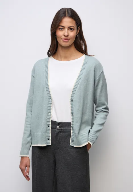 Vest met contrasterende details nile blue mel. Vest met contrasterende details nile blue mel.