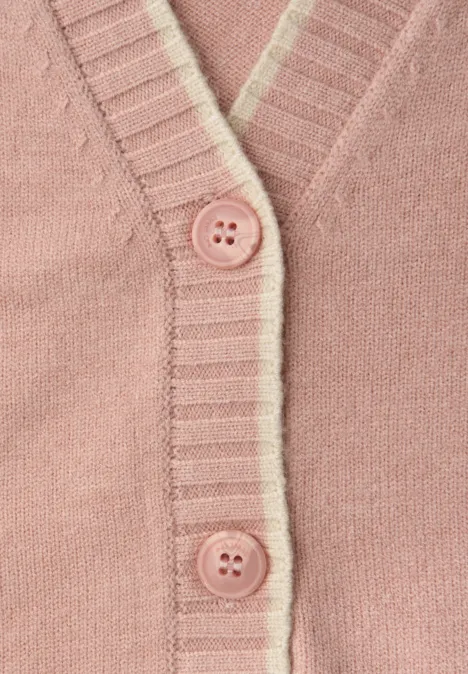 Cardigan mit Kontrastdetails faded rose mel.