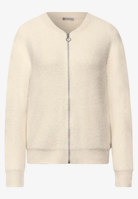 Cardigan au look blouson soft beige Cardigan au look blouson soft beige
