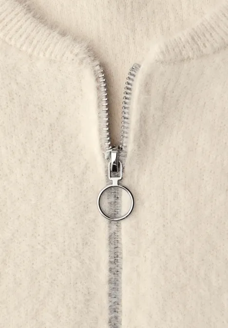 Cardigan au look blouson soft beige Cardigan au look blouson soft beige