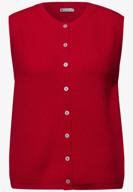 Ärmelloser Cosy Cardigan racing red