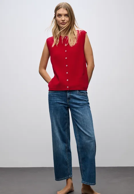 Ärmelloser Cosy Cardigan racing red