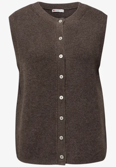 Ärmelloser Cosy Cardigan dark nomad brown mel.