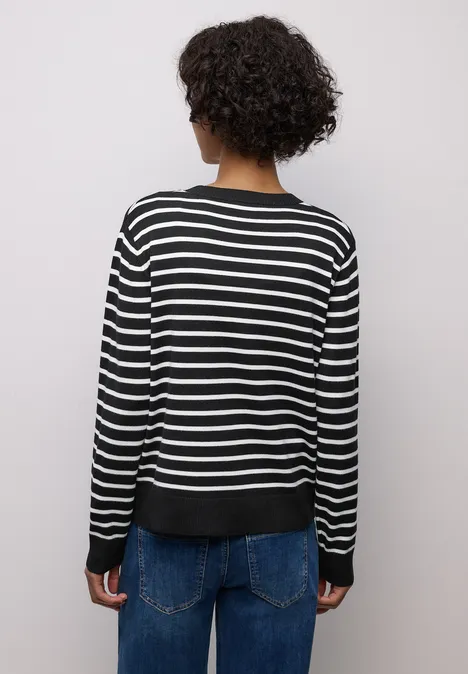 Gestreifter Cardigan Black Gestreifter Cardigan Black