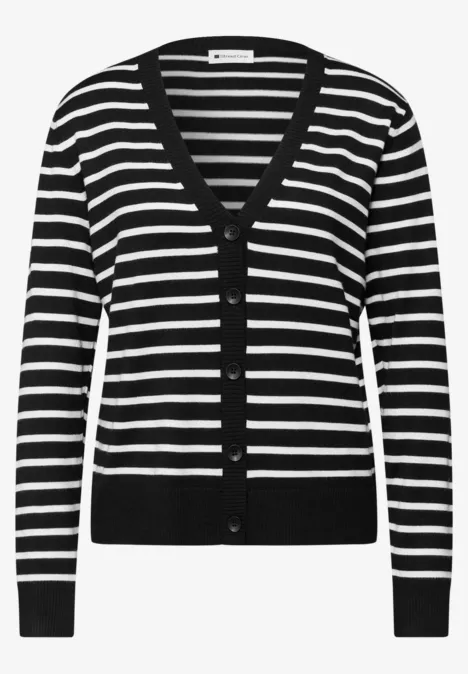 Gestreifter Cardigan Black Gestreifter Cardigan Black