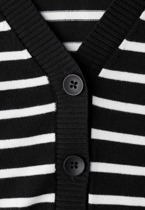 Gestreifter Cardigan Black Gestreifter Cardigan Black