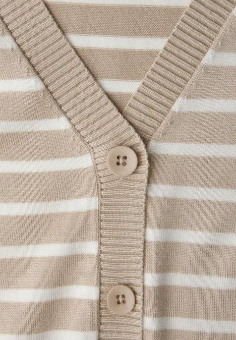 Gestreifter Cardigan cotton beige Gestreifter Cardigan cotton beige