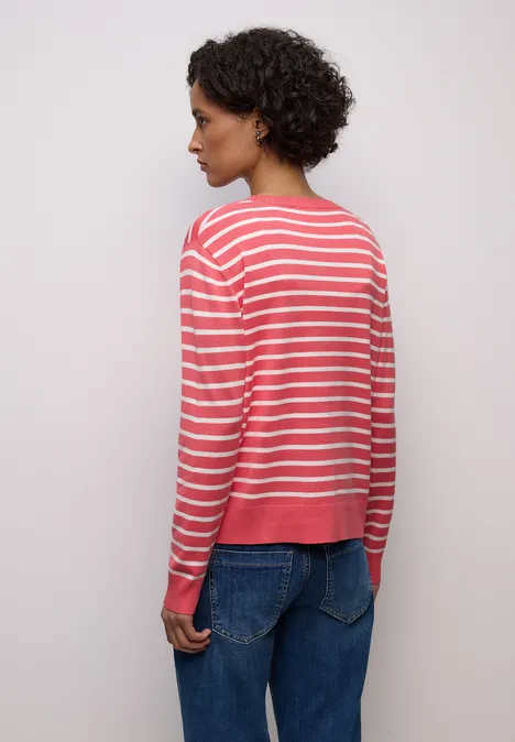 Gestreifter Cardigan striking coral Gestreifter Cardigan striking coral