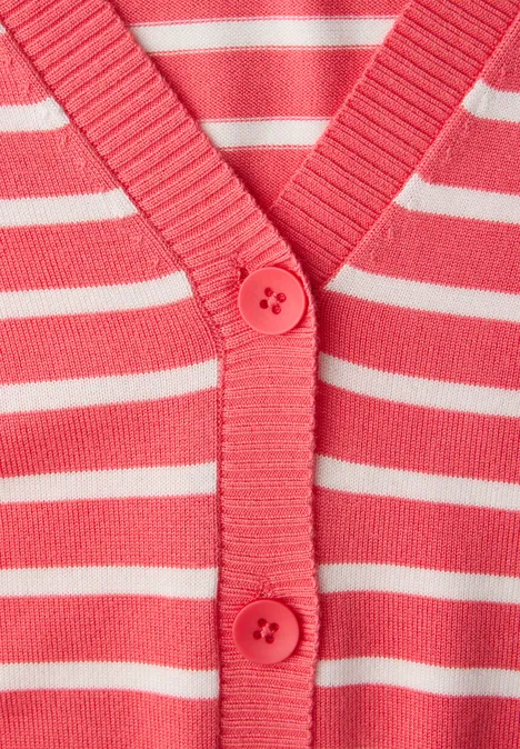Gestreifter Cardigan striking coral Gestreifter Cardigan striking coral