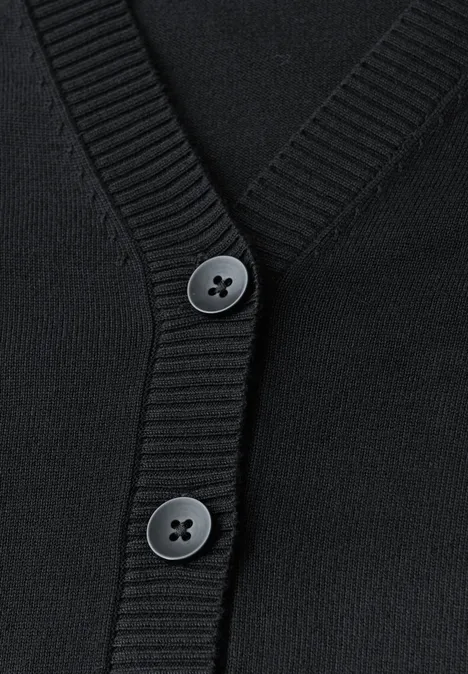 Strickjacke mit V-Ausschnitt Black