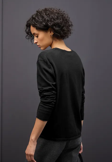 Offener Cardigan Black