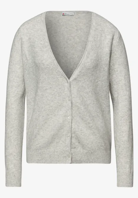 Kuscheliger V-Neck Cardigan pelican grey mel.
