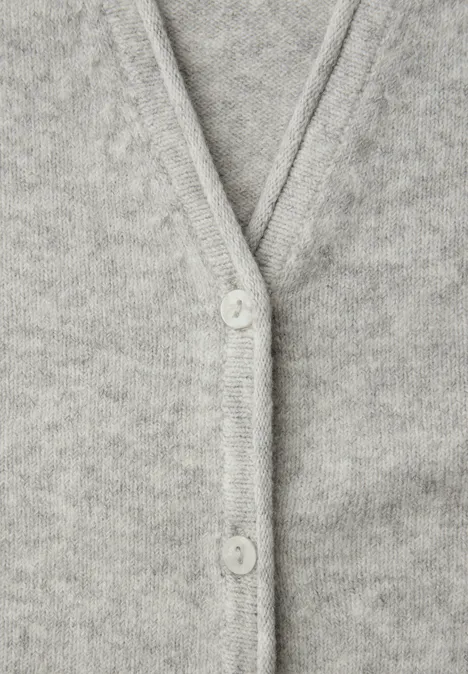 Kuscheliger V-Neck Cardigan pelican grey mel.