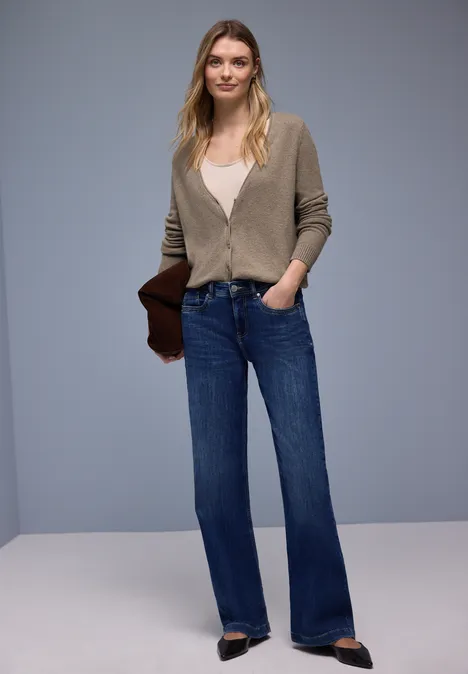 Kuscheliger V-Neck Cardigan light terra mocha mel.