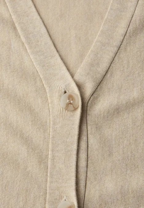 Effen vest cotton beige mel.