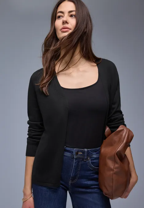 Cardigan en couleur unie Black