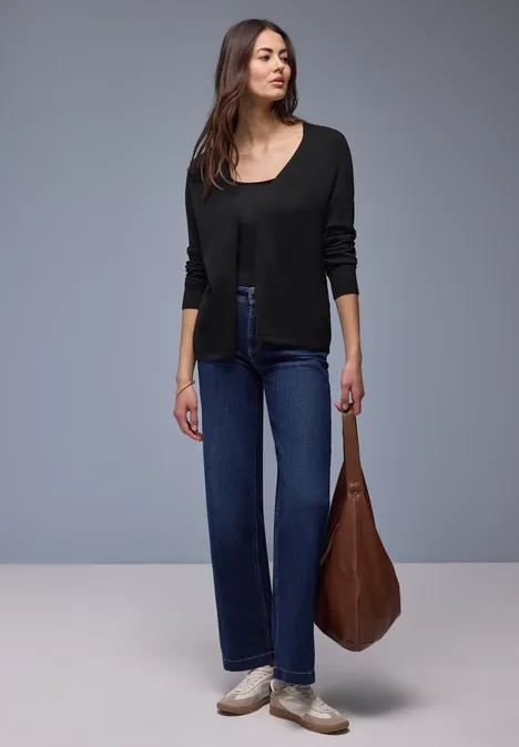 Cardigan en couleur unie Black