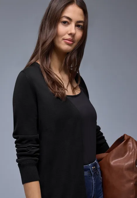 Cardigan en couleur unie Black