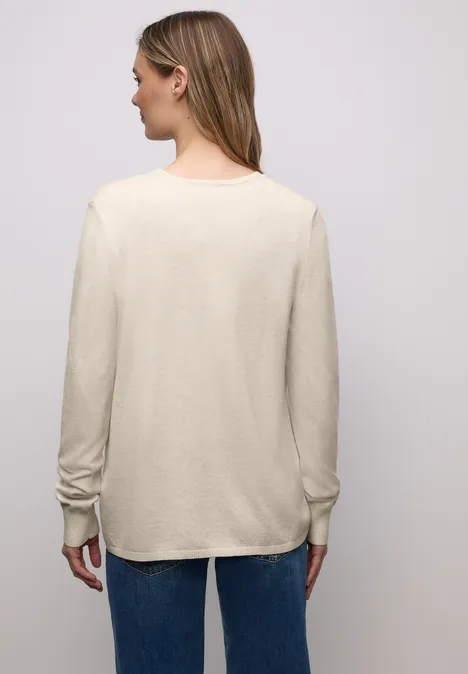 Cardigan in Unifarbe cream white melange