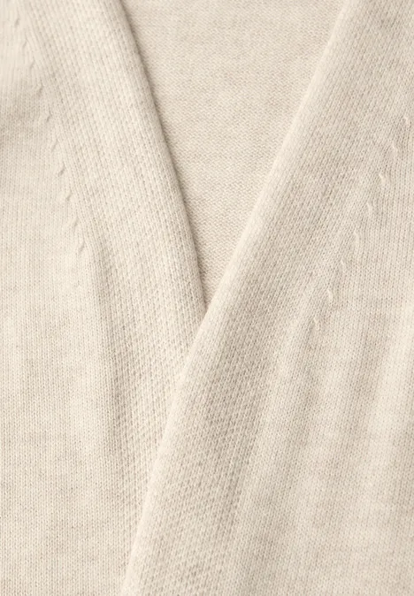 Cardigan in Unifarbe cream white melange