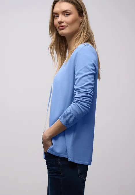 Cardigan in Unifarbe bonnet blue