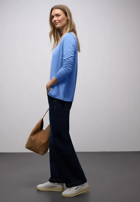 Cardigan in Unifarbe bonnet blue