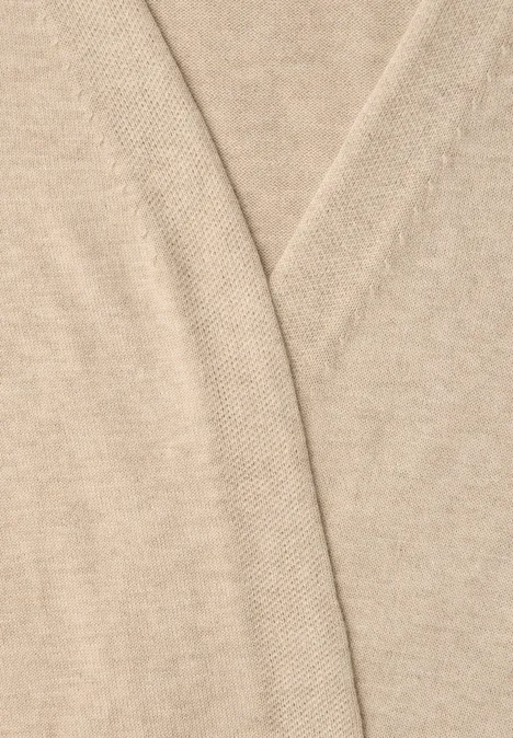 Cardigan en couleur unie cotton beige mel.