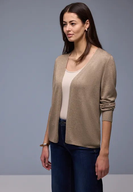 Cardigan en couleur unie light terra mocha mel.