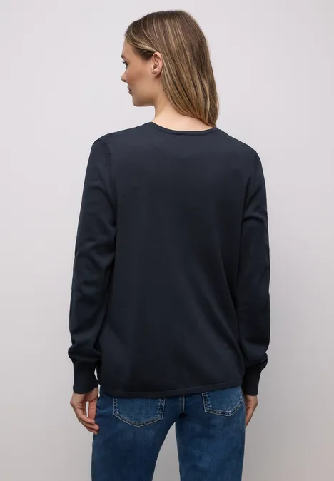 Cardigan in Unifarbe shadowed navy