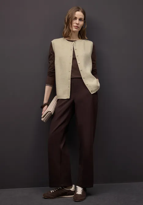 Kuschelige Weste cotton beige mel.