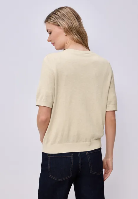 Effen vest smoke beige mel.