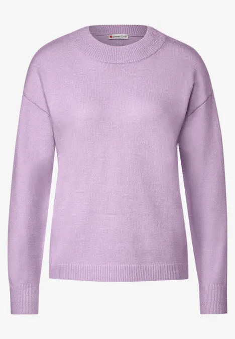 Trui met opstaande kraag soft pure lilac melange