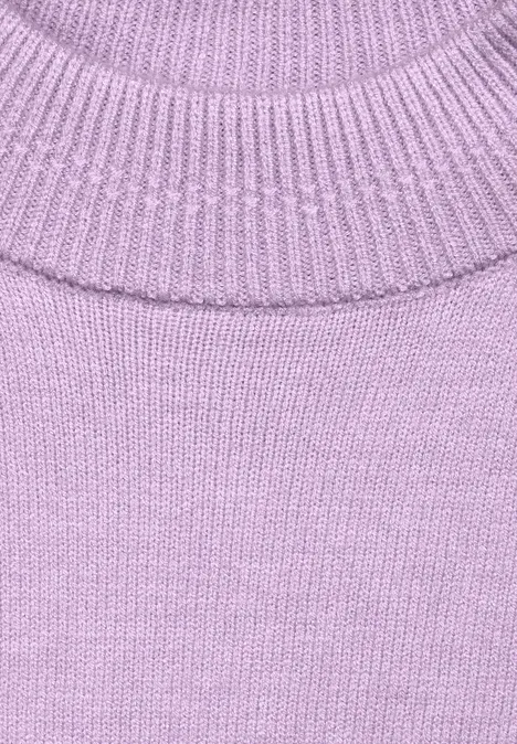 Trui met opstaande kraag soft pure lilac melange