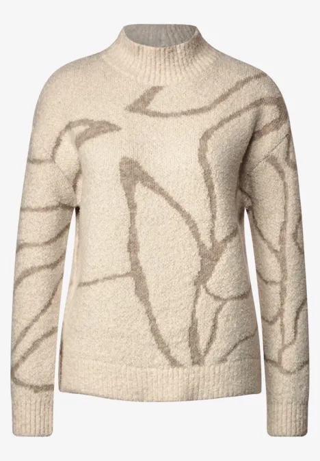 Bouclé Strickpullover lucid white