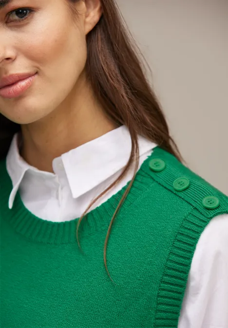 Fijngebreide slipover fresh spring green Fijngebreide slipover fresh spring green