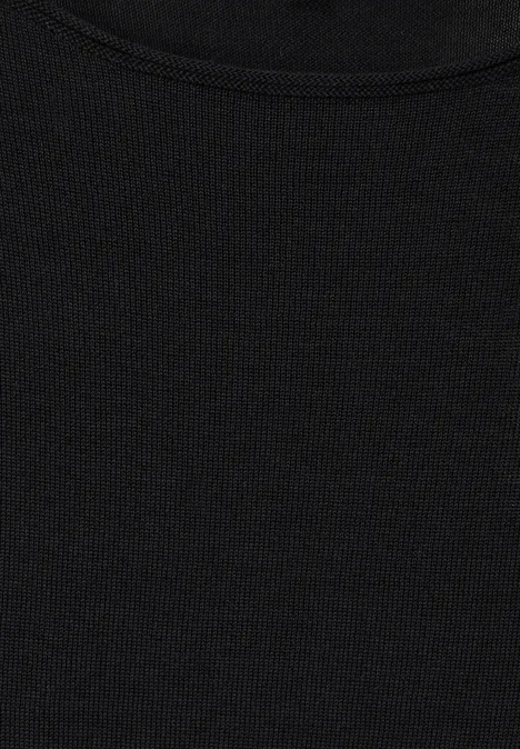 Basic Feinstrickpullover Black