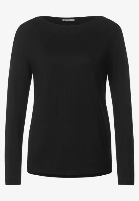 U-Boot Ausschnitt Pullover Black